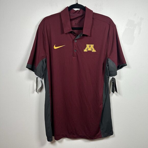 NWT Nike Dri-Fit Minnesota Golden Gophers NCAA Golf Polo Shirt Men's Size Large - Picture 1 of 8